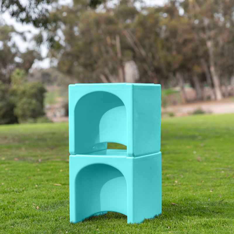 ECR4Kids Tri-Me 3-In-1 Cube Chair, Kids Furniture, Aqua, 1