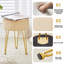 Vanity Accent Stool with Metal legs-1903850507