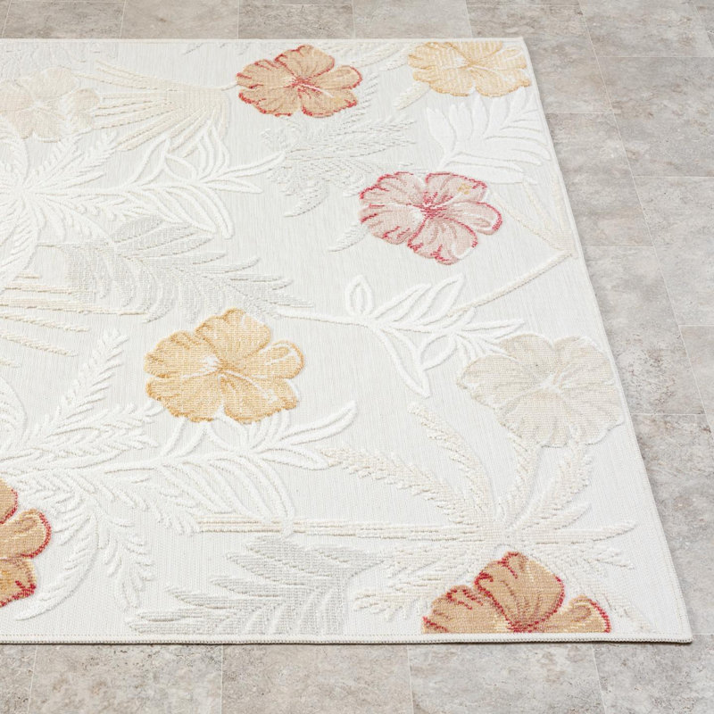 Tapis d'extérieur à motif de feuilles tropicales, Rectangle 9 pi x 12 pi