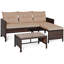 Ensemble de canapé modulaire d'extérieur en rotin 3 pièces pour conversation avec patio Ebern Designs de Heinzfried-440352223