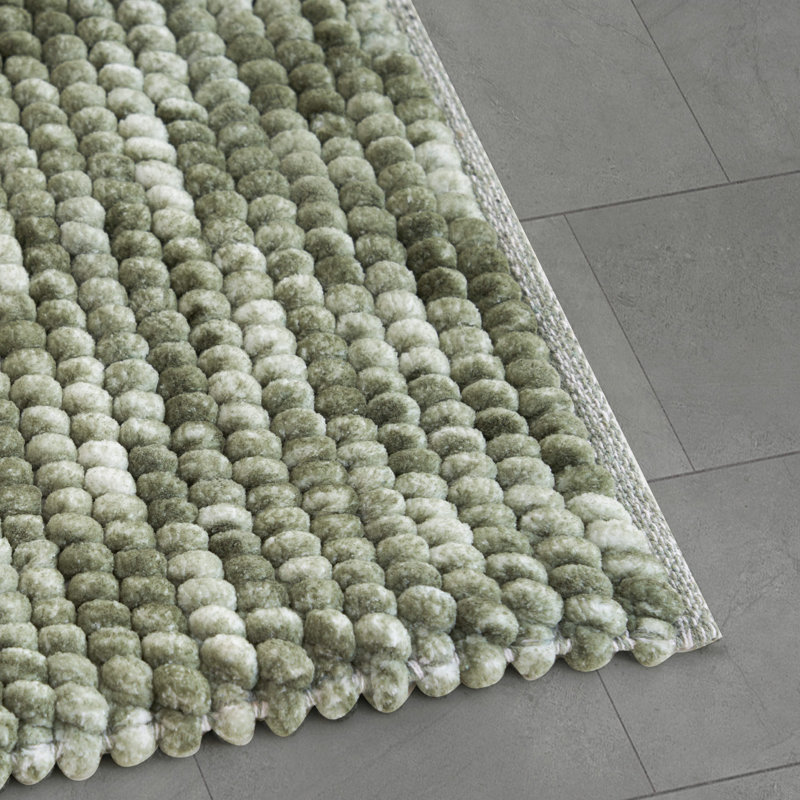 French Connection Space Dye Chunky Chenille Bath Rugs, Green