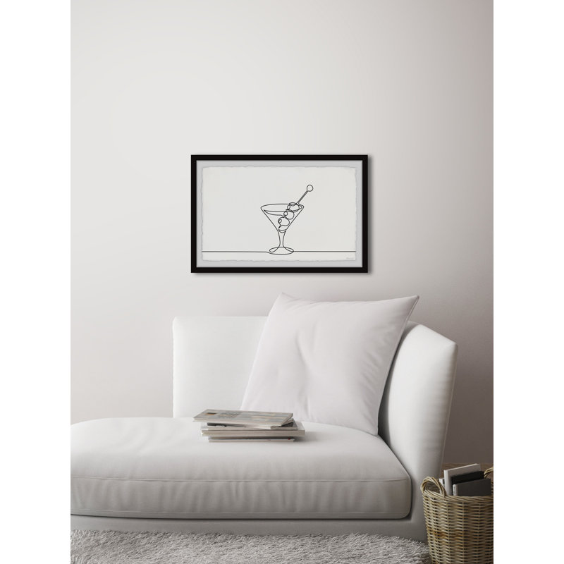 Cocktail Line - Single Picture Frame Print, 20cm H x 30cm W x 3.81cm D