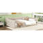 Lit de jour double très grand rembourré beige avec rangement latéral - Polyvalent et confortable pour la chambre d'amis Aucun sommier requis, étapes d'assemblage faciles Velvet Chic-1116356188