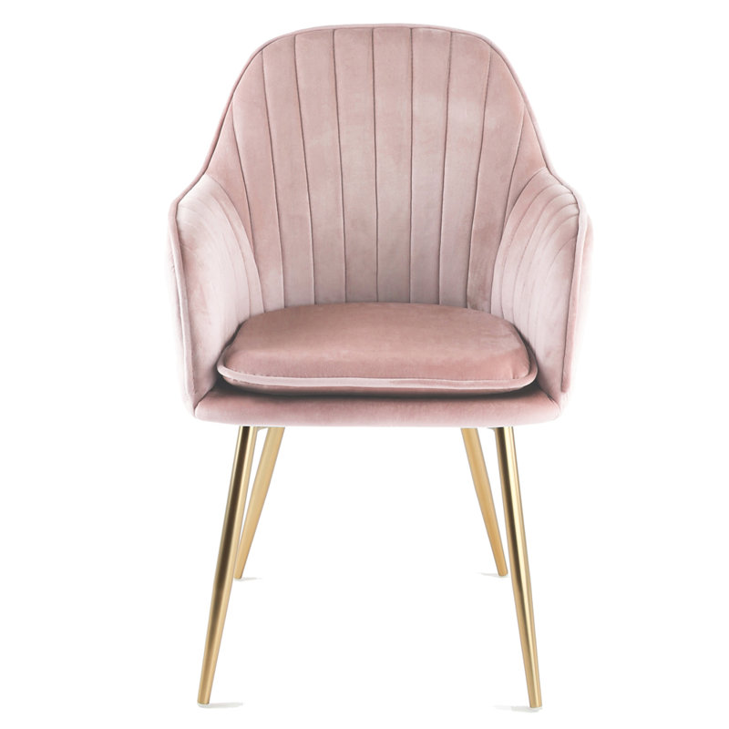Ariella Velvet Armchair, Gold, Silver Pink