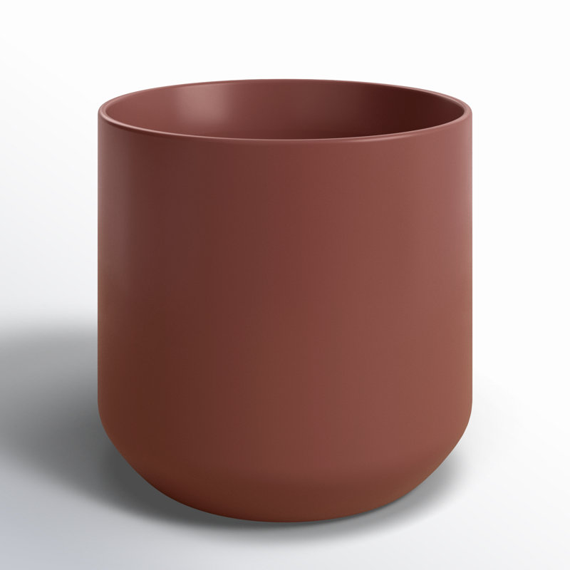 Pot à fleurs en céramique Parsons, H 9 po x l 8,5 po x P 8,5 po, Brun