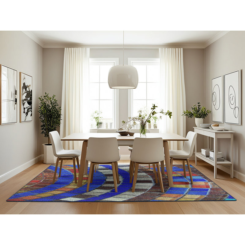 Tapis mauve/brun tissé à la machine, Rectangle 7 pi x 10 pi