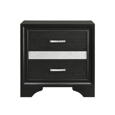 2 Drawers MDF Nightstand With 1 Jewelry Drawer