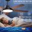 Ventilateur de plafond de 52 po avec lumière, 3 WCC à intensité variable de 3 W à DEL, moteur à courant continu à 6 vitesses, télécommande et minuterie, réversible, silencieux, intérieur extérieur