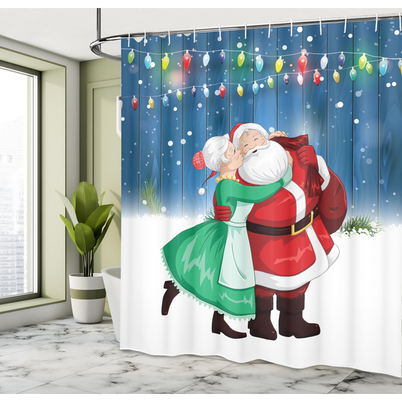 Shower Curtain with Hooks Included, 70" H x 69" W