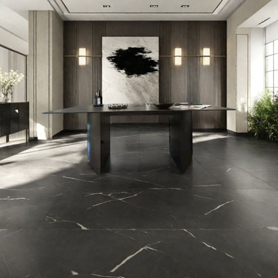 Thick Sintered Stone Dining Table with Stainless S