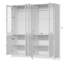 Armoire penderie 74,8 po à 2 portes en verre, garde-robe avec éclairage à DEL intelligent, barre de suspension et 2 tablettes de rangement (ensemble de 2)-661127252