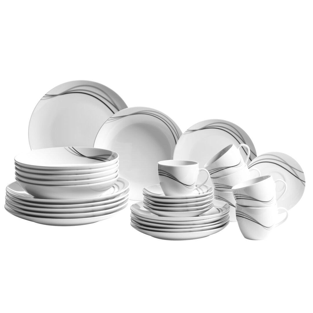 30 Piece Dinnerware Set white