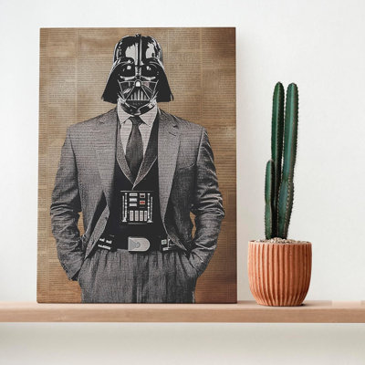 Star Wars Funny Mens Office Wall Art - Darth Vader Retro Prints, Set Of 3, 12X16 Inch Framed Art Prints For Office, Man Cave Or Home Decor
