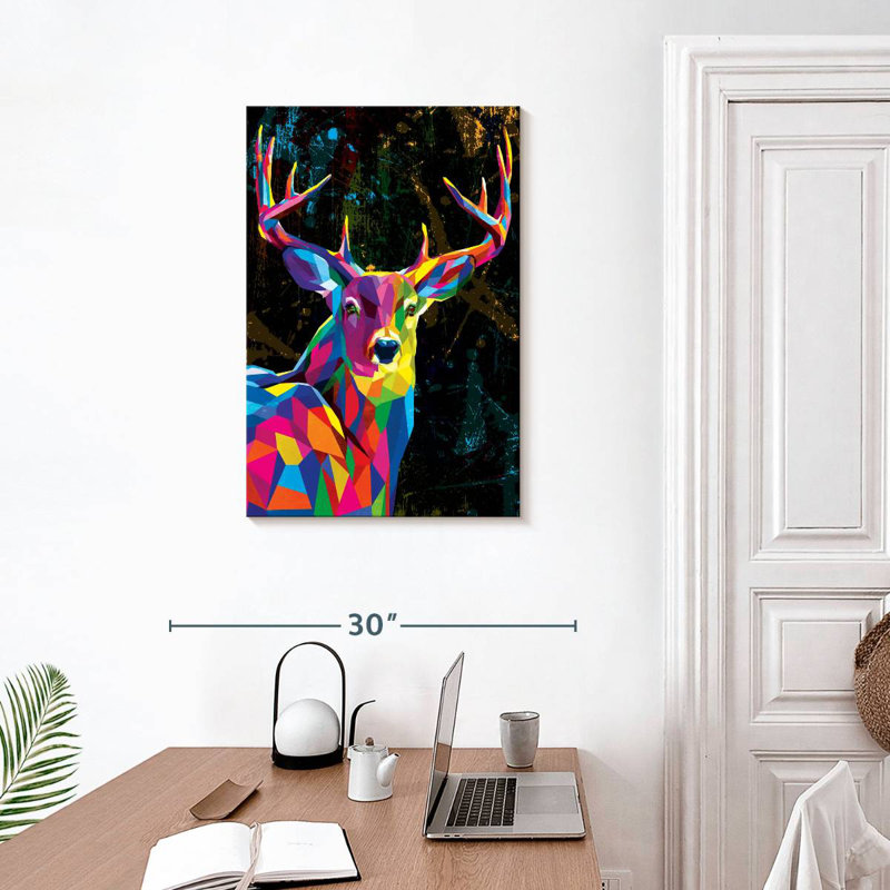 Brampt Geometric Colored Buck, 30" H x 20" W