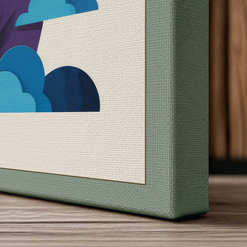 Stacked Birds Modern - Wrapped Canvas, 18x12 - 45.7 x 30.5 cm, Sage Border