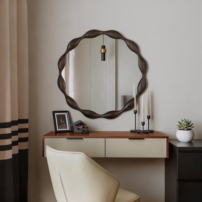 Miroir de meuble-lavabo mural ovale 32,5 po Marka, Noir