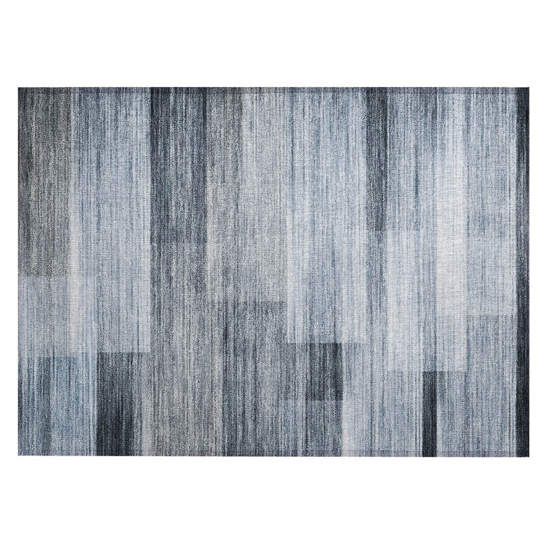 Machine Washable Indoor/Outdoor Xhevrie Denim Rug, Rectangle 1'8" x 2'6"