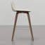 Ensemble de tabourets à hauteur de comptoir / bar Harvard, design Mid-Century moderne avec similicuir crème et repose-pieds chromé-1311711618