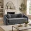 Canapé inclinable convertible de 86 pouces incurvé, canapé-lit pliant sans cadre 2 en 1 avec base coulissante et assise profonde, canapé inclinable en chenille à deux places, aucun assemblage requis gris-1955751472