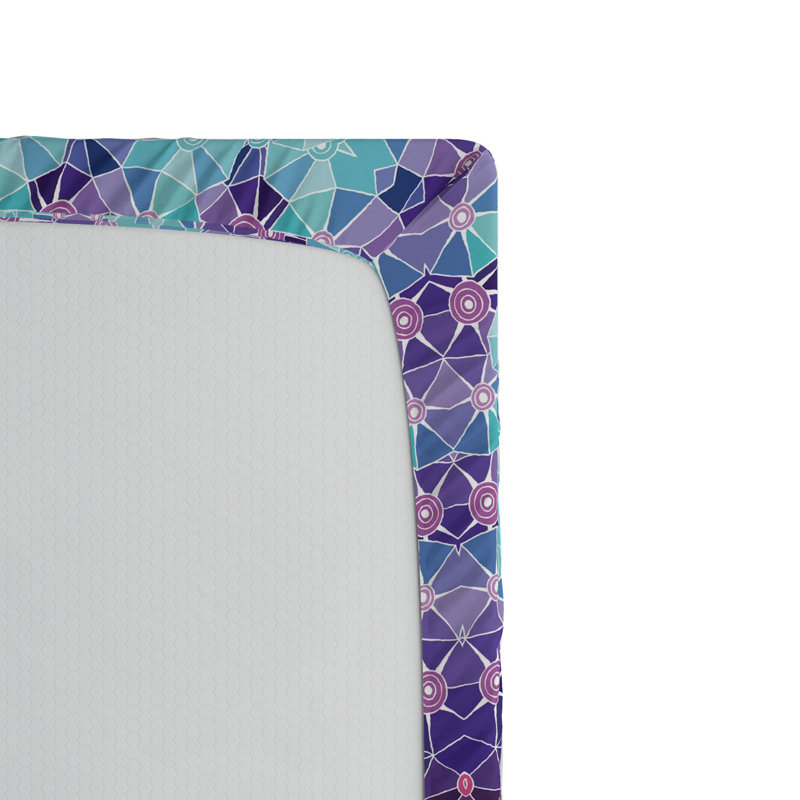 Microfiber Geometric Fitted Sheet, Twin Fitted Sheet