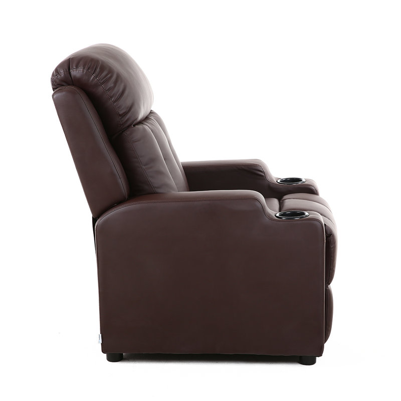 Adel Bonded Leather Manual Recliner, Brown