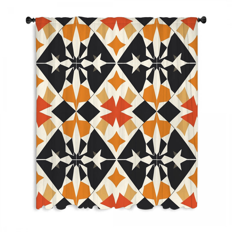Rideaux géométriques à motif géométrique et occultant - 1 panneau, L 50 po x L 84 po