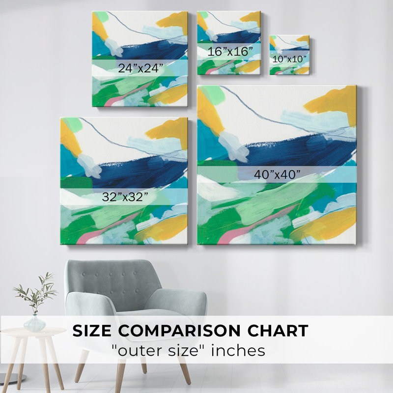 Toile tendue avec galerie de couleurs IV, H 40 po x l 40 po x P 1,5 po