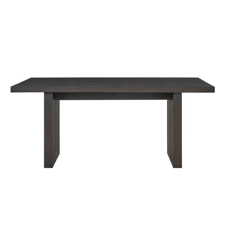 Rebeca Contemporary Dining Table, Slat-Fluted Base, Espresso