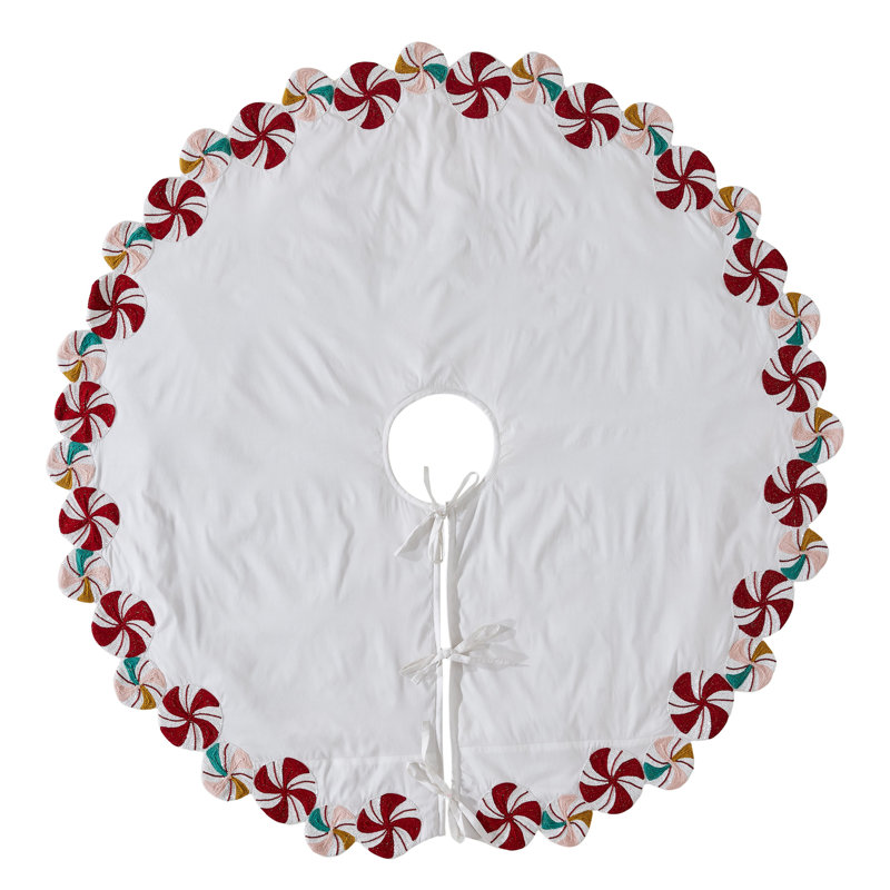 Candy Swirl Hand Beaded Tree Skirt