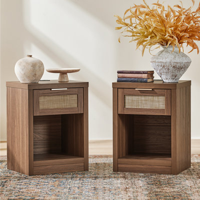 Arianna 25" H 1-Drawer Manufactured Wood Nightstand with Built-In Outlets