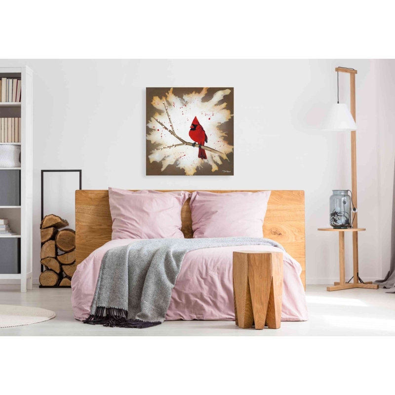 «Weathered Friends - Cardinal» par Britt Hallowell, art mural sur toile, H 37 po x l 37 po x P 1,5 po