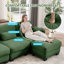 Canapé d'angle modulaire, canapé quatre places en chenille verte, style moderne
