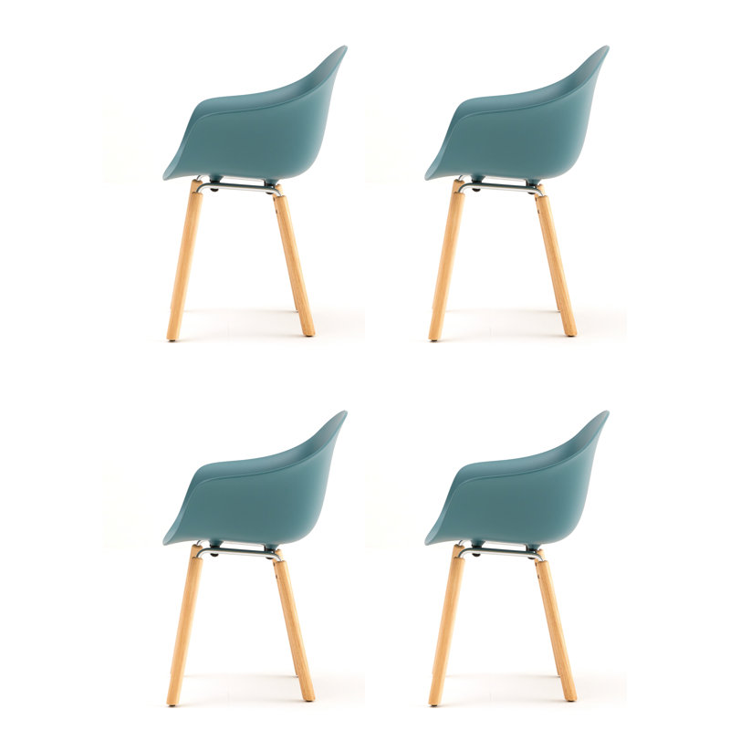 Fauteuil TA (ensemble de 4), Bleu océan / chrome