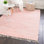 Tapis rose / blanc en coton tissé à la main