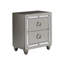 Nightstand With Mirror Accents & 2 Spacious Drawers, Smooth Metal Glide