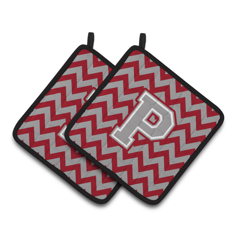 Poignée à chevrons, P, Cramoisi / gris