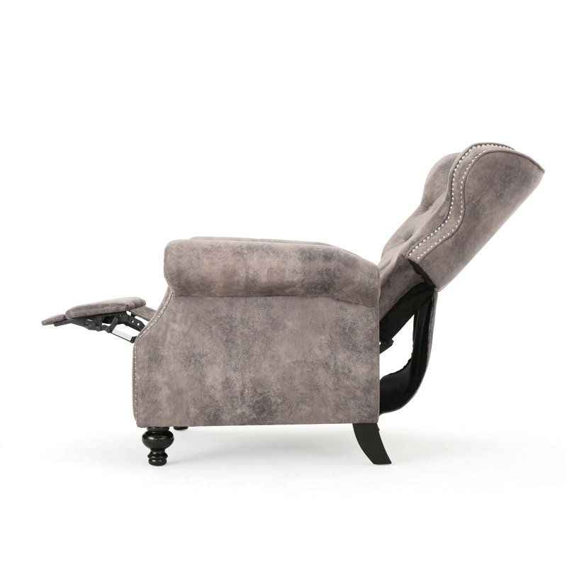 Lothrop Recliner, Grayish Brown 100% Polyester