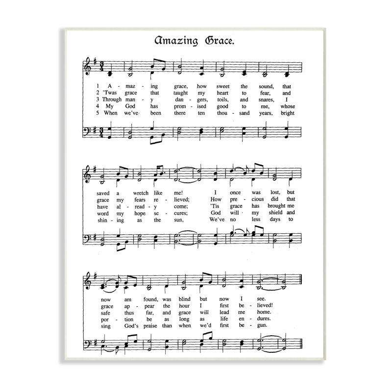 «Amazing Grace Vintage Partition» par Lettred and Lined - cadre flottant, reproduction d'art textuel, Plaque murale