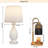 Farmhouse Table Lamps Set of 2 with USB C+A, 3-Way Dimmable Touch Lamps and 1PCS Candle Warmer Lamp