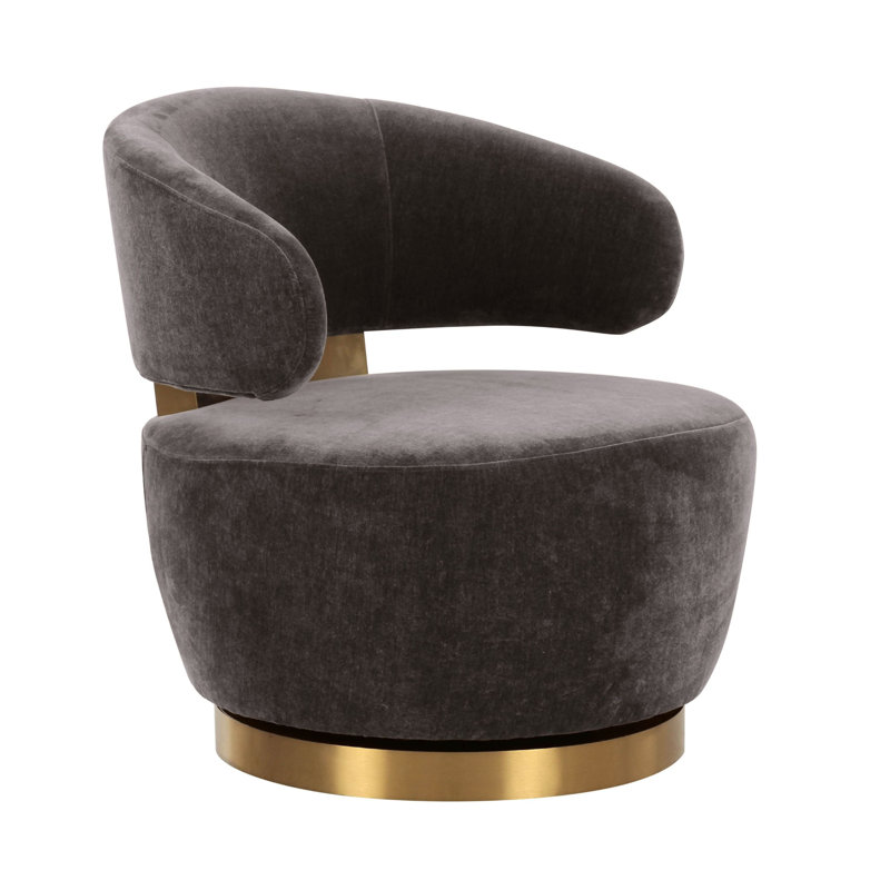 Recycled Fabric Swivel Chair, Chocolate