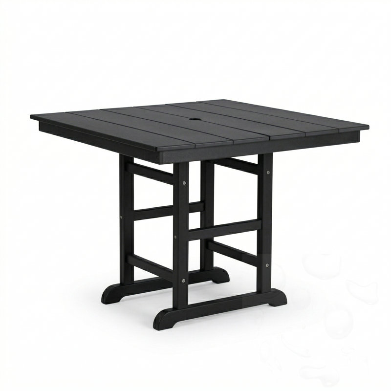 Table de salle à manger pliante carrée pour patio, Black