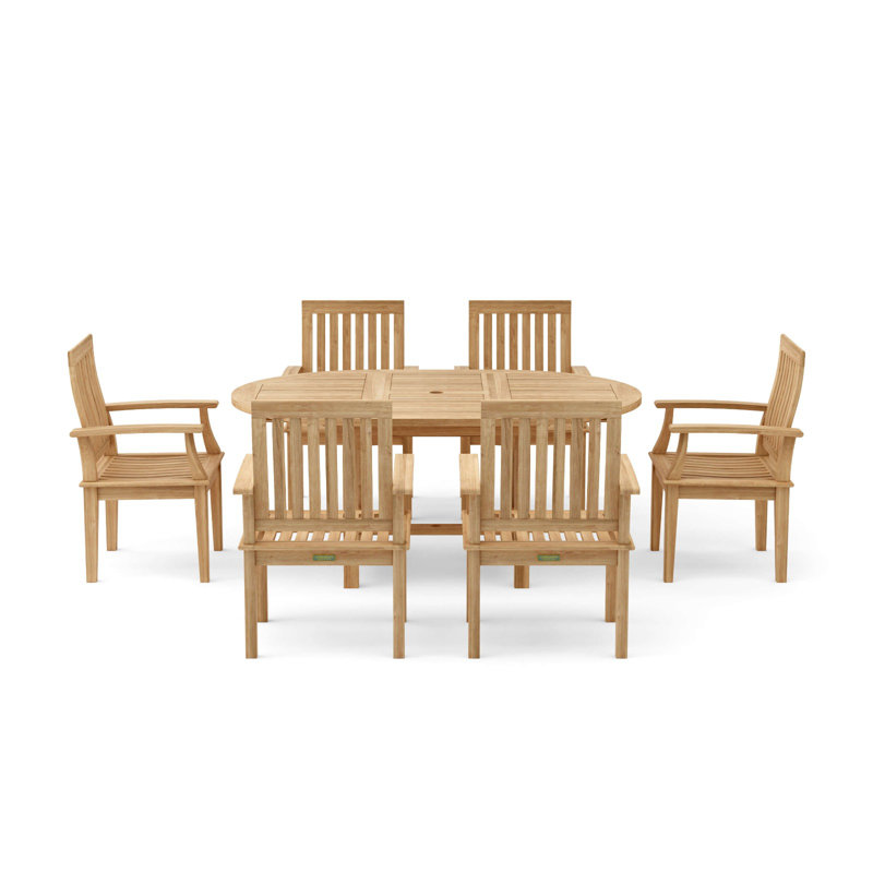 Ensemble repas 7 pièces teck Bahama