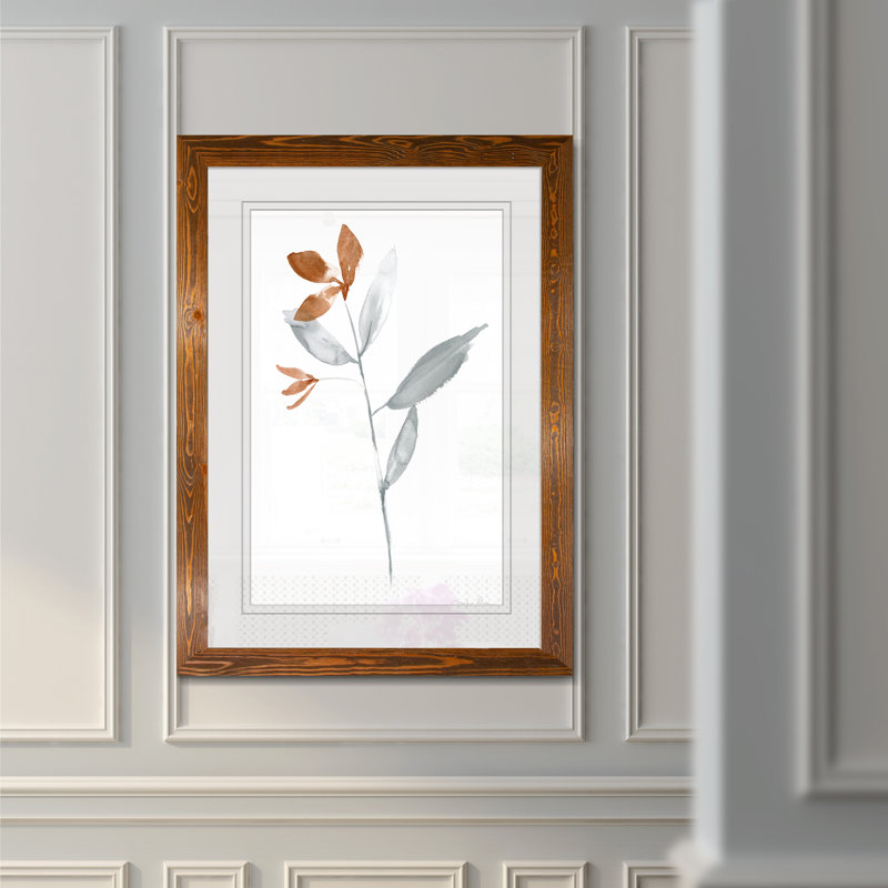 « simple radical ii »-cadre photo, reproduction d’art, H 38 po x l 28 po x P 1,25 po, Papier avec cadre brun, Blanc