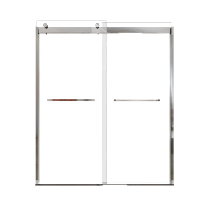 60 in. W X 74 in. H Double Sliding Frameless Shower Door with 5/16 in. (8mm) Clear Glass, Chrome