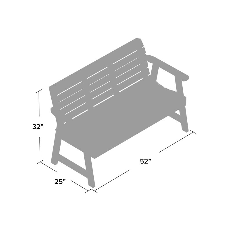 Banc de jardin en plastique Midwest, H 32 po x l 52 po x P 25 po, Gris havre