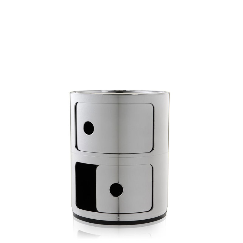 Precious Componibili Round Storage Modules, 2 Hi, Chrome