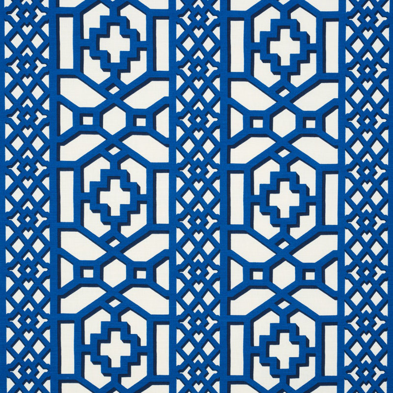Zanzibar Trellis Matte Fabric, Blue