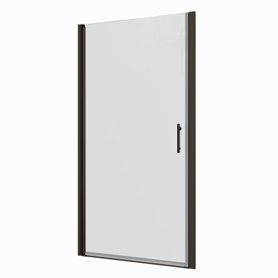 Matted Black Universal Pivot Shower Door - 1/4" Tempered Glass, 1 3/8" Adjustable, Stable And Leak, Easy Installation With Smooth Pivot, Good Leakage, Install