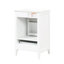 Meuble-lavabo de 20 po de couleur blanche, lavabo en céramique, porte à fermeture en douceur, support de rangement, tiroir, planche, finition peinte, style moderne, lavabo encastré encastré simple de 20 po avec forme rectangulaire,