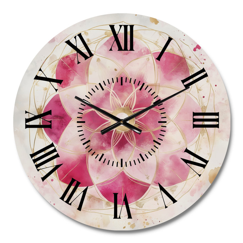 Horloge murale bohémienne rose, Petit